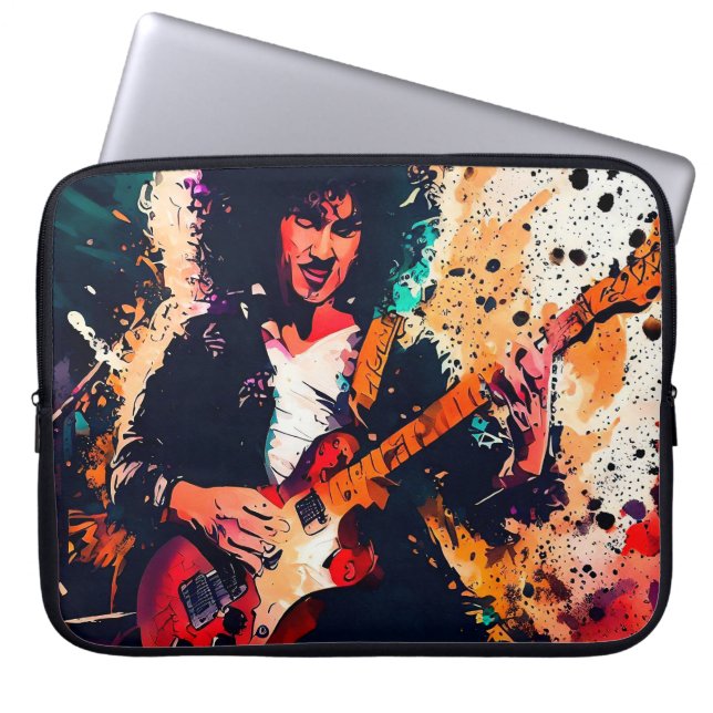 cool guitarist laptop sleeve (Front)
