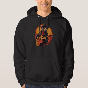 Cool Guitarist Rat with electric Guitar for Boys a Hoodie