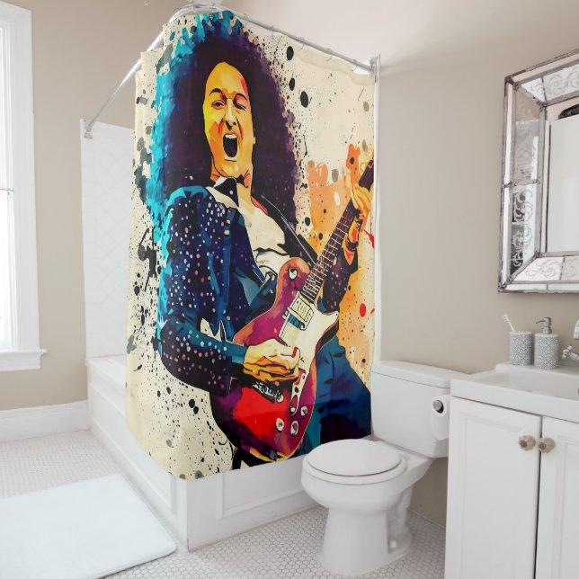 cool guitarist shower curtain (In Situ)
