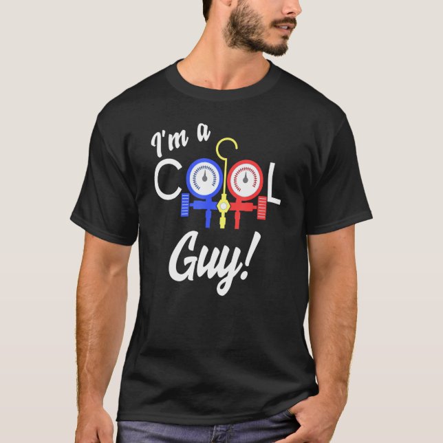 Cool Guy Air Conditioner Repair AC Tech Heating Co T-Shirt (Front)