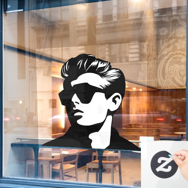 Cool Guy Window Cling (Cafe Window)