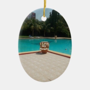 Cool Hakuna Matata Pool Side I love My Family.jpg Ceramic Tree Decoration