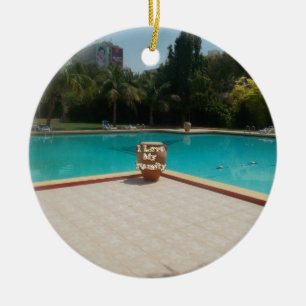 Cool Hakuna Matata Pool Side I love My Family.jpg Ceramic Tree Decoration
