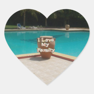 Cool Hakuna Matata Pool Side I love My Family.jpg Heart Sticker