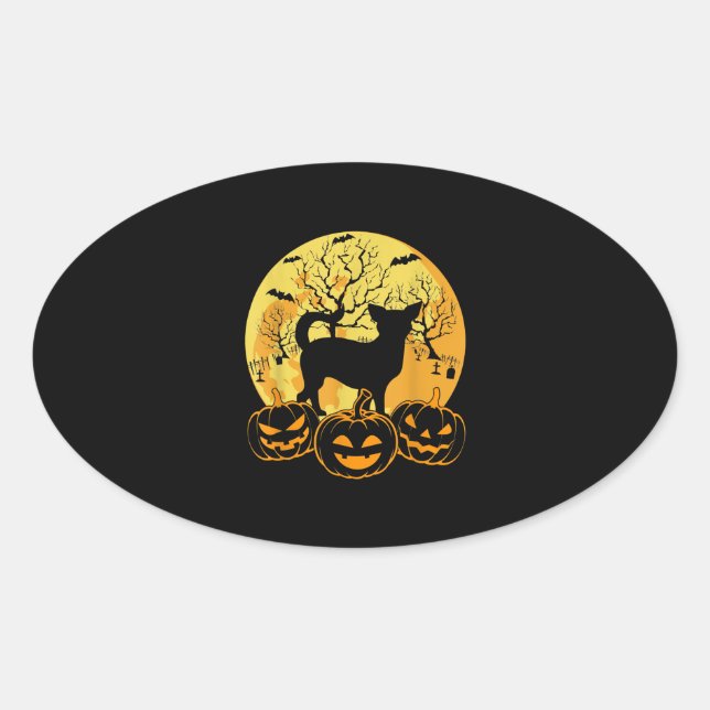 Cool Halloween Costumes Chihuahua Dog Lover Gifts Oval Sticker (Front)