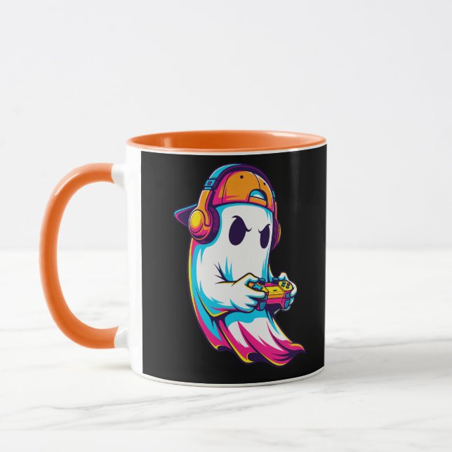 Cool Halloween Ghost Gamer Mug (Left)