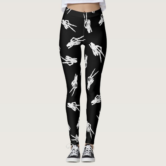 Cool Halloween skeleton hands  Leggings (Front)