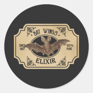 Cool Halloween witch bat wings Elixir  Classic Round Sticker
