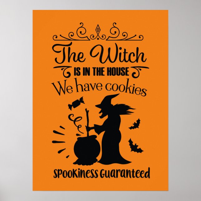 cool Halloween witch party word art  Poster (Front)