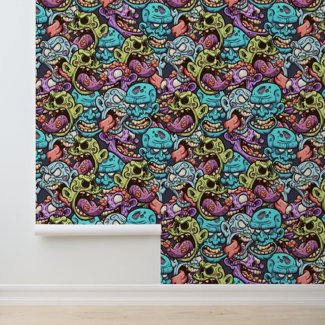 Cool Halloween zombie lovers tiled Wallpaper (Application)