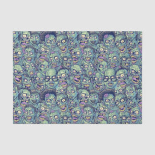 cool Halloween zombie tiled pattern Tissue Paper