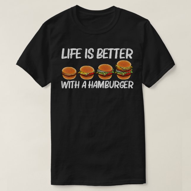 Cool Hamburger Art For Men Women Cheeseburger Burg T-Shirt (Design Front)