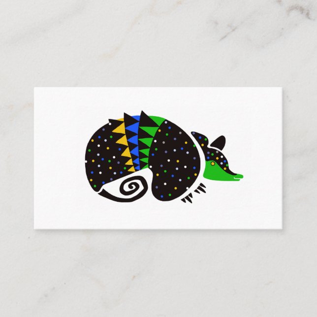Cool hand drawn ARMADILLO  - Nature - animal - Calling Card (Front)