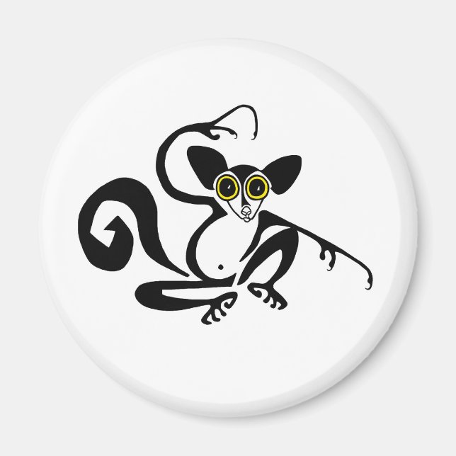 Cool hand drawn AYE-AYE - Weird wildlife- Lemur Magnet (Front)