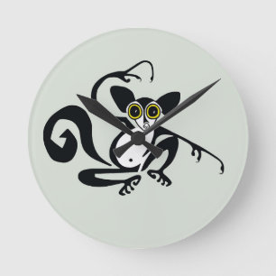 Cool hand drawn AYE-AYE - Wildlife - Primate -  Round Clock