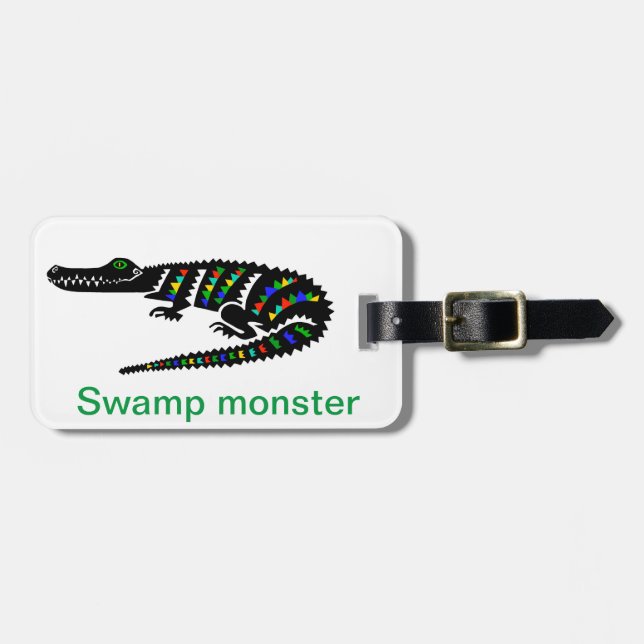 Cool hand drawn- CROCODILE - Luggage Tag (Front Horizontal)
