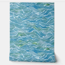 Cool hand painted watercolor nautical Blue ocean