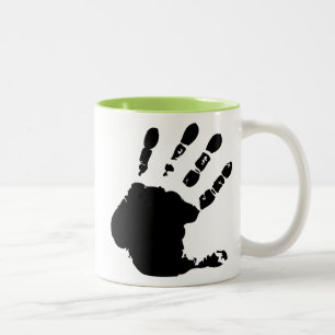 Cool Hand Print; Handprint Two-Tone Coffee Mug