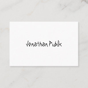 Cool Hand Script Minimalist Template Modern Business Card