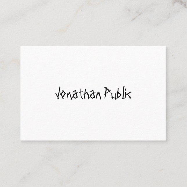 Cool Hand Script Minimalist Template Modern Business Card (Front)