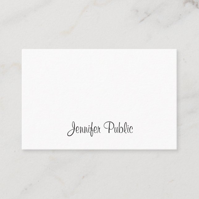 Cool Handwritten Script Elegant Modern Calligraphy Business Card (Front)