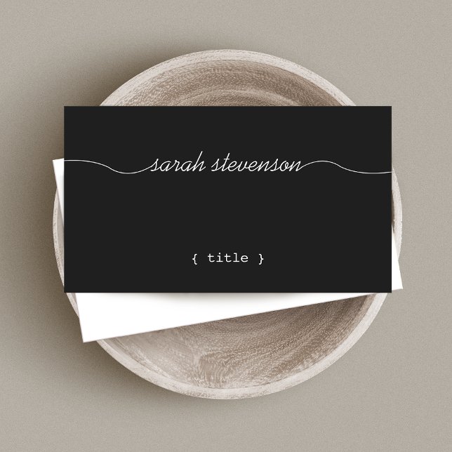 Cool, Handwritten Script, Simple Black Writer Business Card (Creator Uploaded)