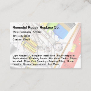 Cool Handyman Construction Remodeling Business Card
