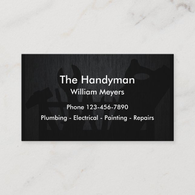 Cool Handyman Theme Business Card (Front)