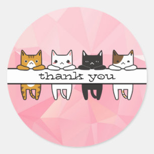 Cool hanging cats any occasion thank you classic round sticker