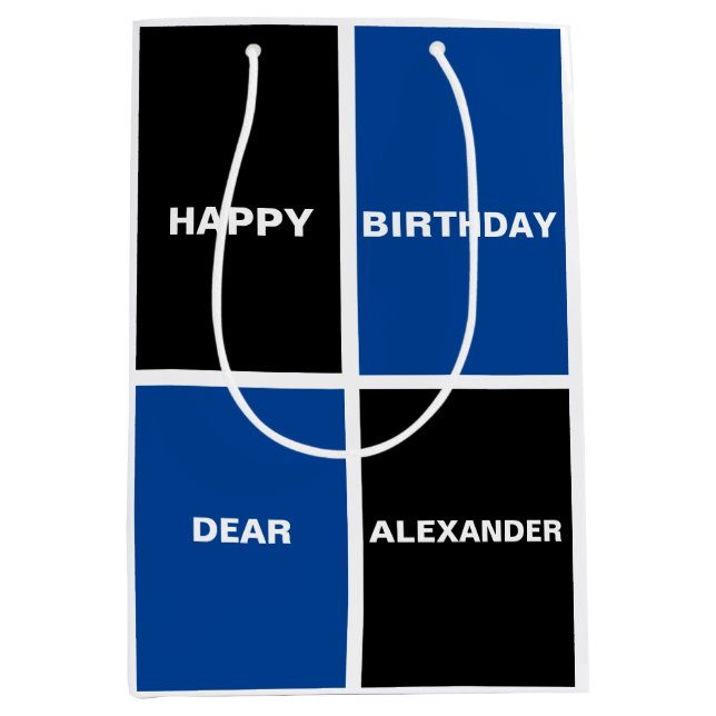 Cool Happy Birthday Medium Gift Bag (Front)