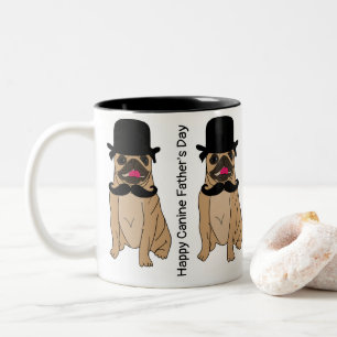 Cool Happy Canine Fathers Day  Two-Tone Coffee Mug