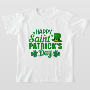 Cool Happy Saint Patrick's Day word art unisex kid T-Shirt