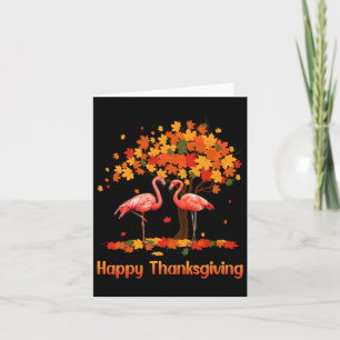Cool Happy Thanksgiving Fall Flamingo Lover Card