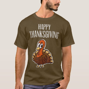 Cool, Happy Thanksgiving Turkey T-Shirt