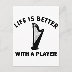 Cool Harp Design Postcard