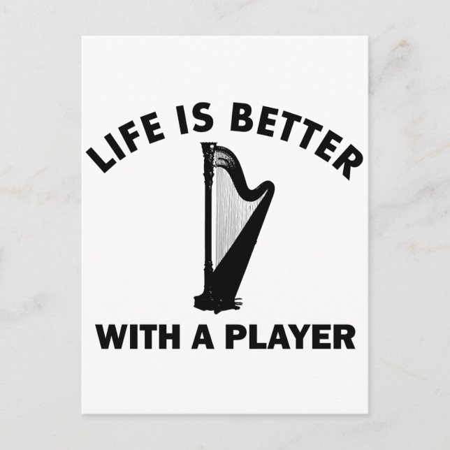 Cool Harp Design Postcard (Front)