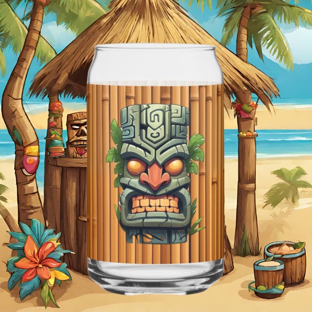 Cool Hawaii tiki head party  Can Glass (Creator Uploaded)