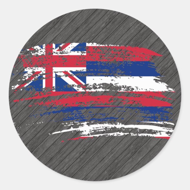 Cool Hawaiian flag design Classic Round Sticker (Front)