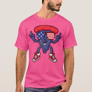 Cool Hawaiian Pizza American Flag Sunglasses 4th o T-Shirt