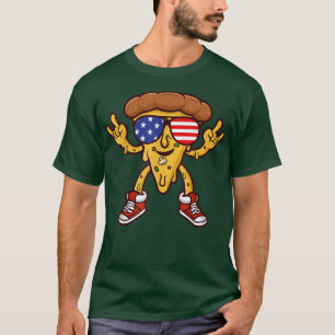 Cool Hawaiian Pizza American Flag Sunglasses 4th o T-Shirt