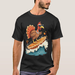 Cool Hawaiian Surfer Turkey Surfing Pumpkin Pie Th T-Shirt