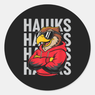 Cool Hawk Gift For Men Women Boys Girls Kids  Classic Round Sticker
