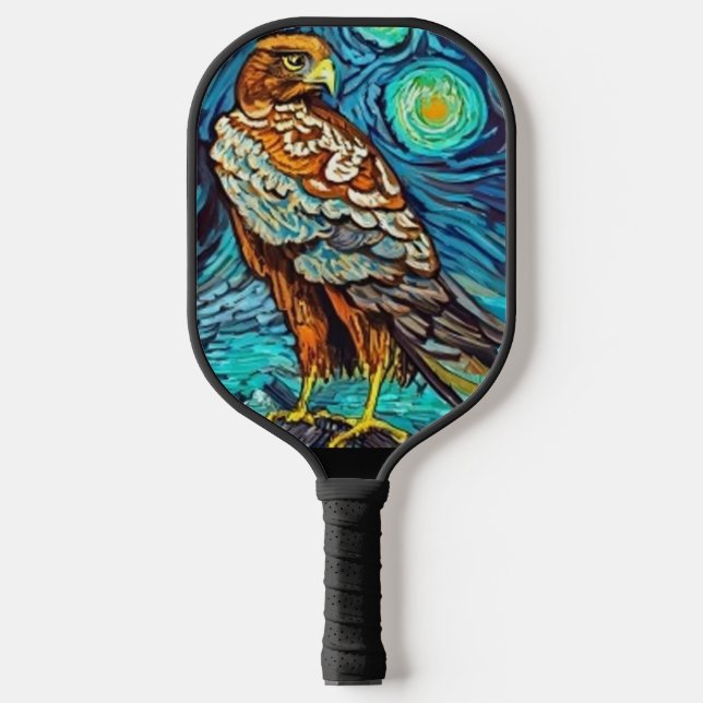 Cool Hawk Starry Night Art Pickleball Paddle (Front)