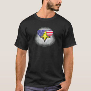 Cool Hawk Wearing Usa Flag Sunglasses Us America T-Shirt
