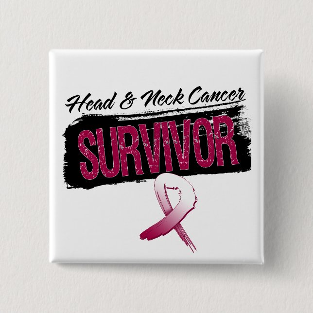 Cool Head and Neck Cancer Survivor 15 Cm Square Badge (Front)