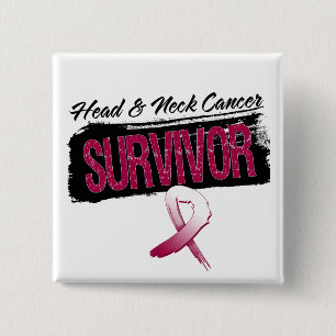 Cool Head and Neck Cancer Survivor 15 Cm Square Badge