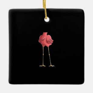 Cool Headless Flamingo Halloween Costume Gifts Ceramic Ornament