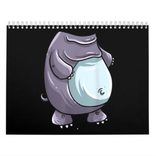 Cool Headless Hippo Halloween Costume Funny Lazy Calendar