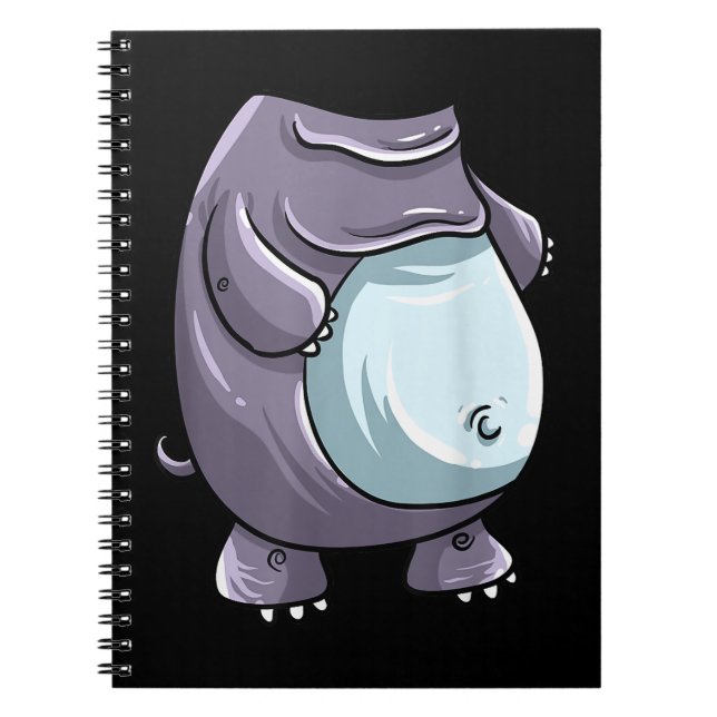 Cool Headless Hippo Halloween Costume Funny Lazy Notebook (Front)
