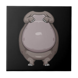 Cool Headless Hippo Halloween Costume  Funny Lazy Tile